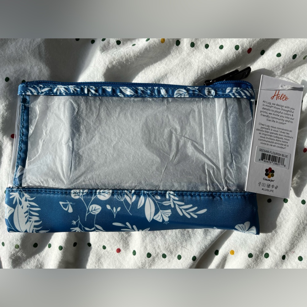NWT Lug Seesaw two piece pouch in Flourish Blue - FREE SHIPPING